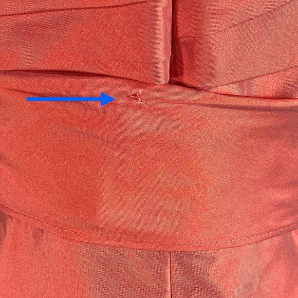 Strapless Waterfall Dress Sz 8 Coral Mermaid Gown Fairycore Coquette Hi-Low Prom - Picture 14 of 14